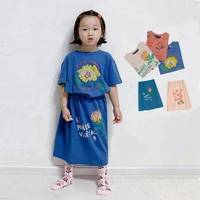 girl clothing sets children short sleeve t shirtskirt 2pcs suit baby costume for kids clothes 2021 summer outfits
