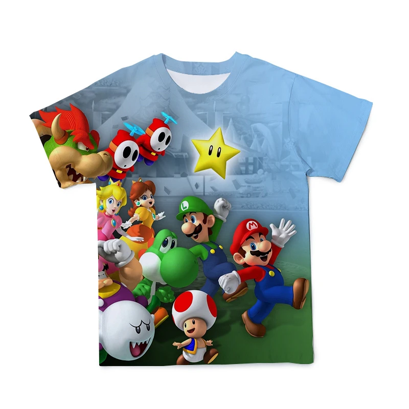 

Kids 3D Cartoon Mario Luigi Print T-shirt Costume Boys And Girls Summer Tees Top Clothing Children's Clothing Casual Tshirts