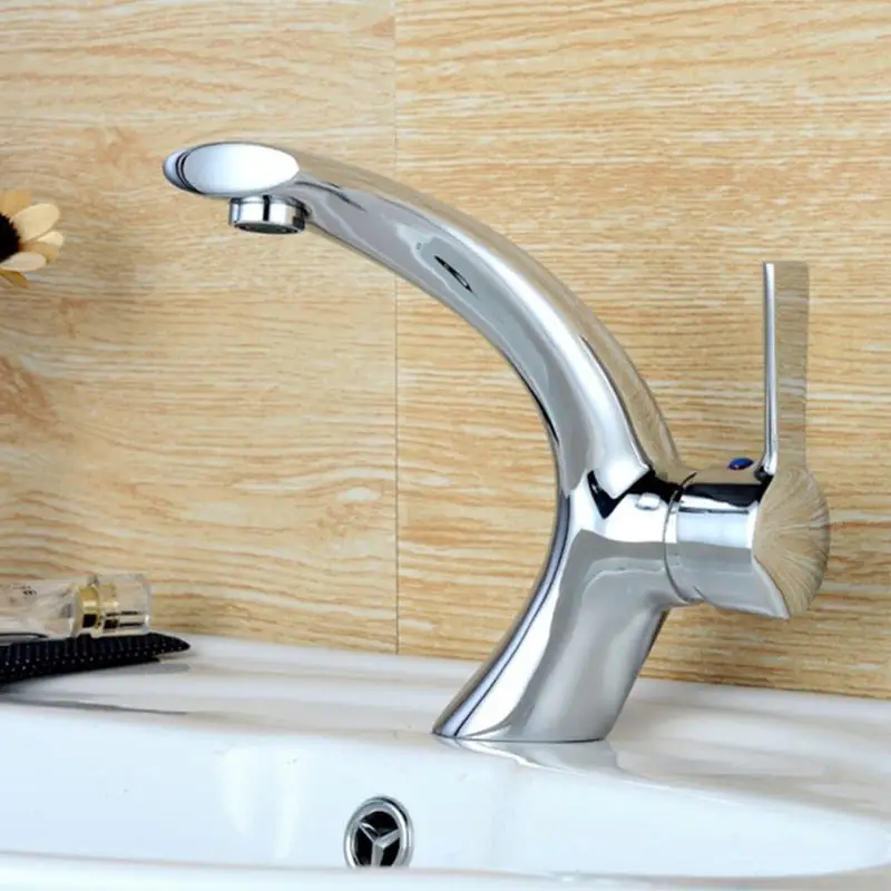 Смеситель для раковины Современный ванной комнаты латунный кран с одной ручкой