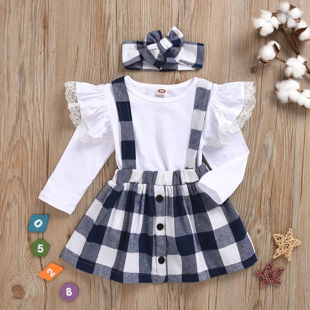 Одежда для маленьких девочек Новинка хлопковый костюм Кружевная футболка с