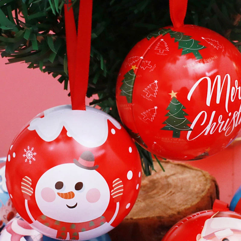 

Cute Decorations Candy Jar Creative Round Ball Box Tinplate Candy Box Christmas Candy Decor Christmas Candy Cans Ball Kids Gift