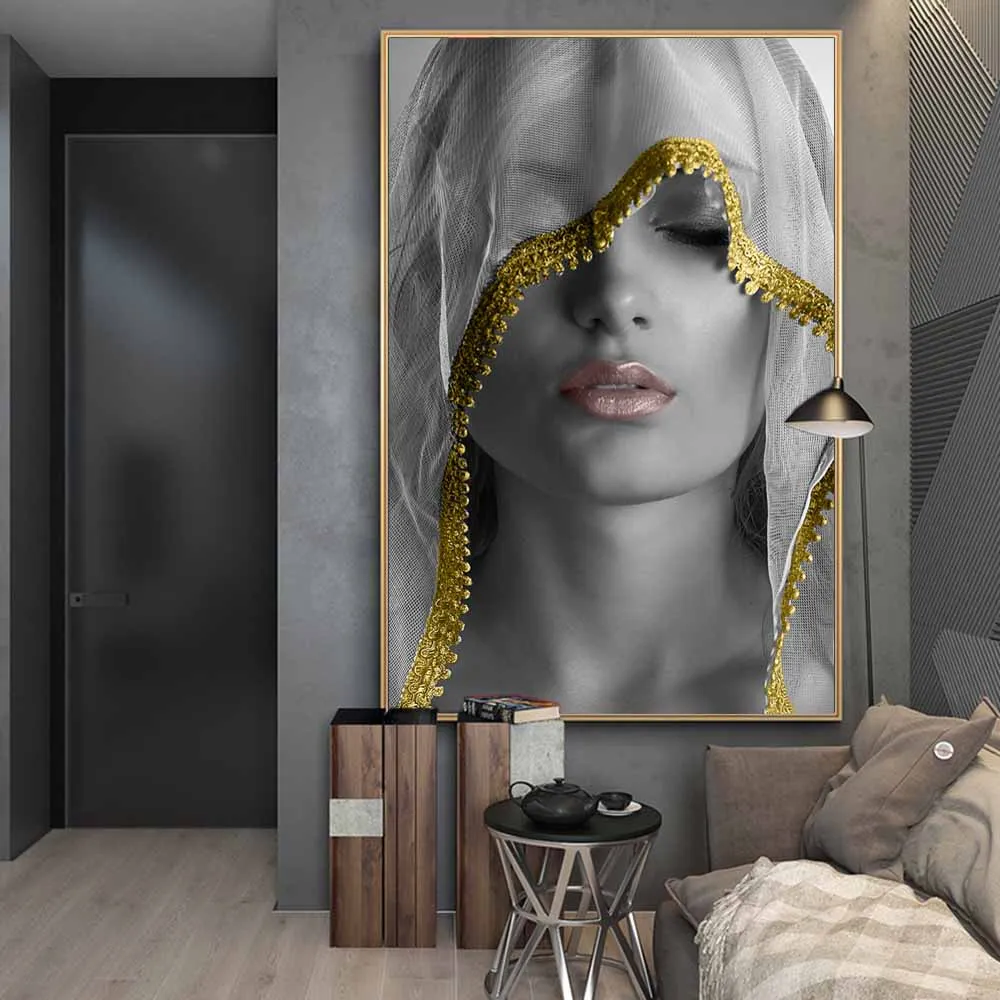 

Woman Cover Face Canvas Art Paintings Spiritual Warfare Canvas Paintings Wall Art Pictures for Living Room Decor (No Frame)