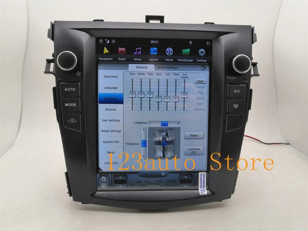 10,4 ''вертикальный Tesla стиль Android 8,1 автомобильный DVD gps плеер для Toyota Corolla 2006 2007 2008 2009 2010 2011 2012 2013 PX6 радио