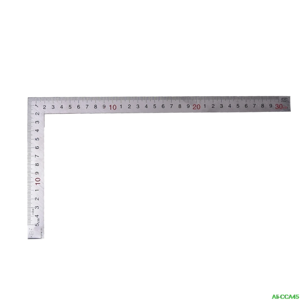 

1pc Modern Straight Stainless Steel 90 Degrees Angle Metric Try Mitre Square Ruler 150x300mm School Office Stationery