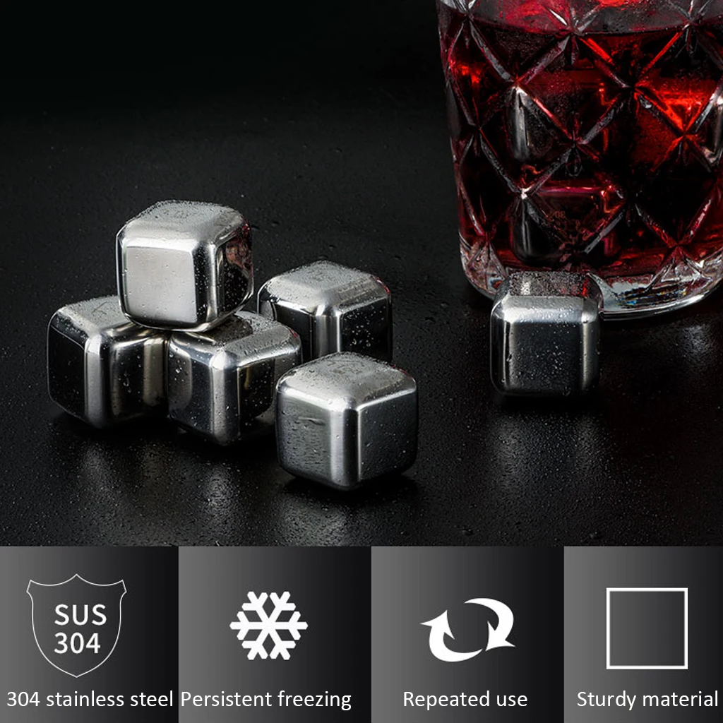 Горячая распродажа Нержавеющая сталь кубики льда многоразовые охлаждающие