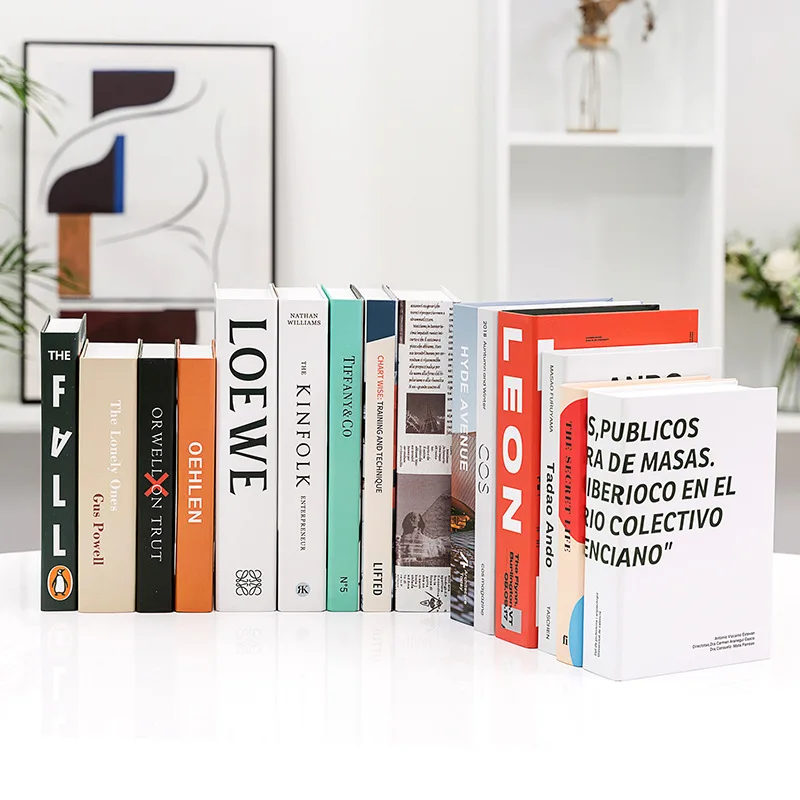 

Fake Book Ornaments Simple Modern English Decoration Props Book Model Coffee Shop Hotel Study Soft-fitting Props Book Box Model