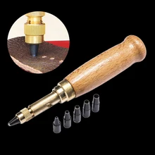 MIUSIE  Hole Punch Screw Removable Book Drill Auto With 6 Size Tip 1.5-4mm Automatic Belts Screw Punch Leather Tool