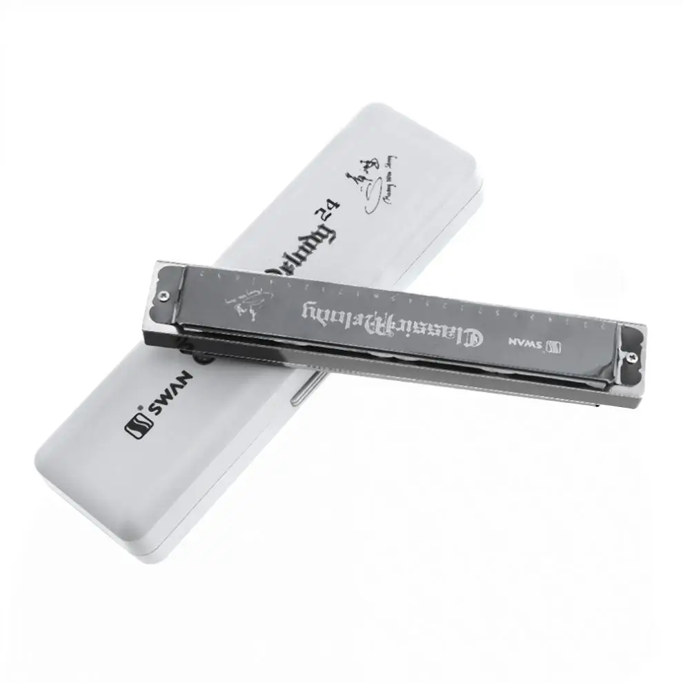 

24 Holes Complex Tone Harmonica Diatonic Musical Instrument with Signature for Beginner