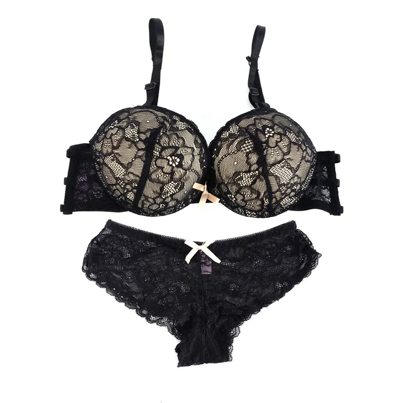

Women Underwire Bra + Knicker Girl Bra Set Padded Underwear Brassiere 32-36B High Quality