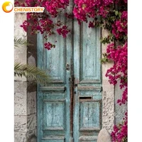 chenistory flower door oil painting by numbers kits for adults children 60x75cm home decor hand paint acrylic oil drawing wall a