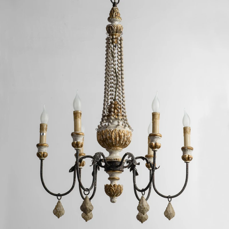 Деревянные люстры французские подвесные светильники для спальни в торговом