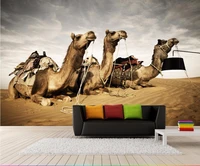 custom photo wallpaper mural wall sticker 3d camel desert gobi mosaic tv wall papel de parede 3d para sala atacado