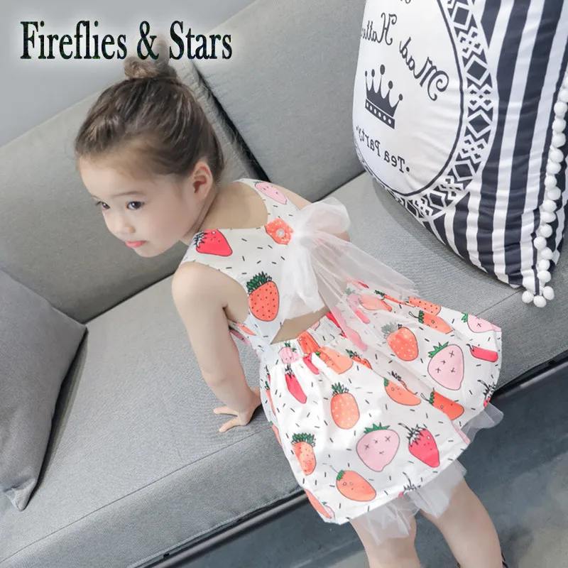 Детское летнее платье с открытой спиной и бантом на возраст 2-7 лет | Детская