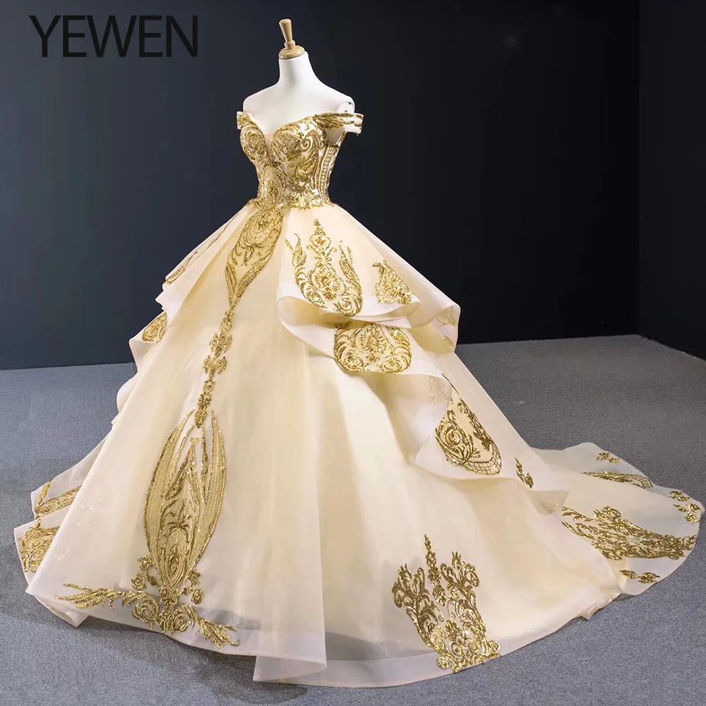 Vestido De Novia/Роскошные свадебные платья Бальное платье с открытыми плечами на