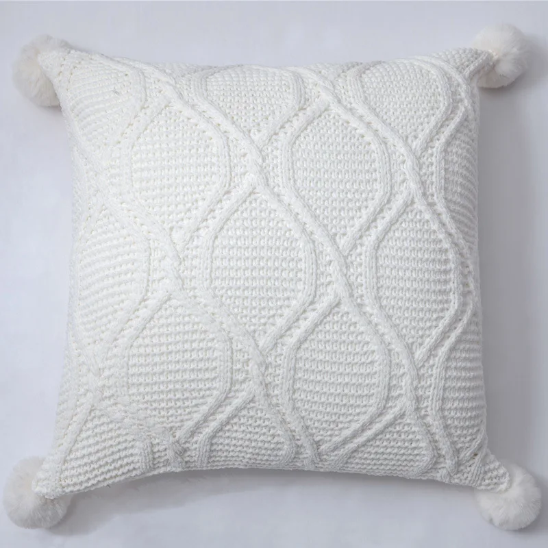 

Chenille Knitted Pillow Cushion Pillowcase 45x45cm Home Furnishing Soft Decoration Pillow Cover Sofa