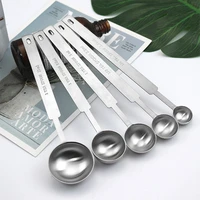 5pcsset measure spoon scoop measure teaspoon stainless steel measuring spoon coffee powder spice scoop kitchen baking supplies