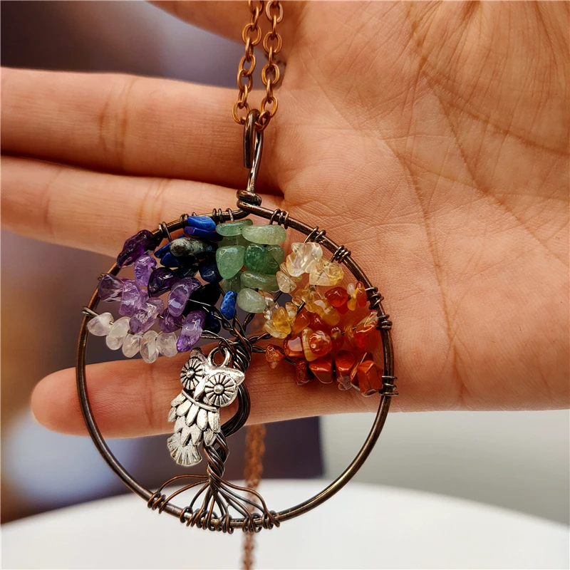 Женское Ожерелье с кулоном в виде совы ожерелье разноцветными кристаллами