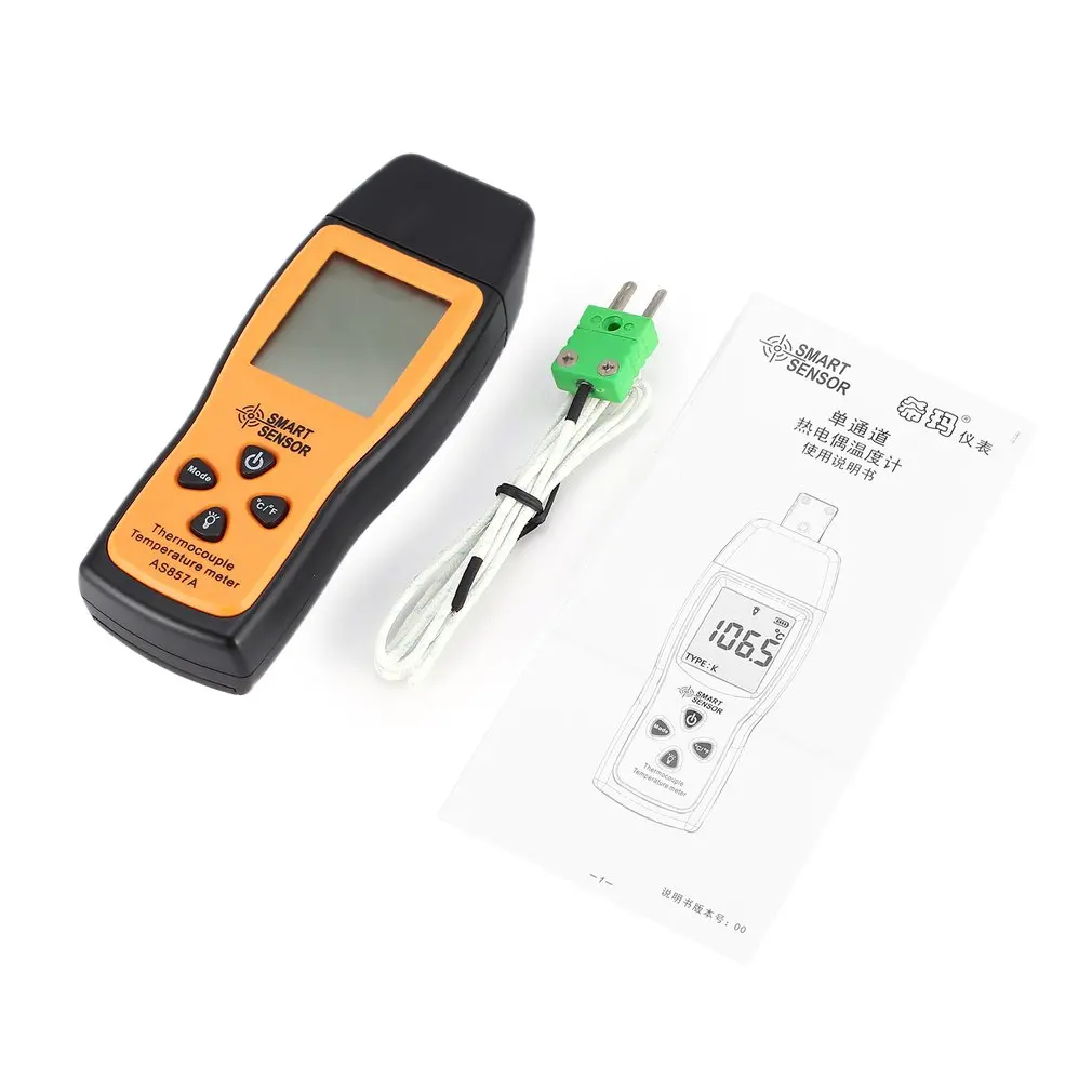 Цифровой смарт датчик AS857A Термометр термопары одноканальный измеритель