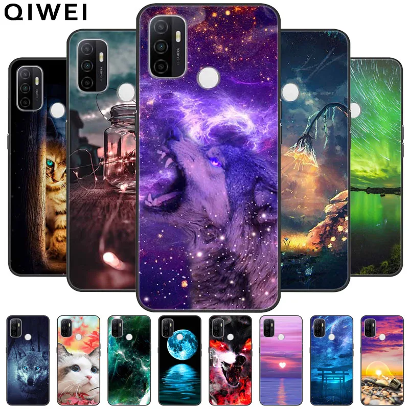 Для OPPO A53S 2020 чехол волк Кот Мягкий ТПУ силиконовый для телефона s A53