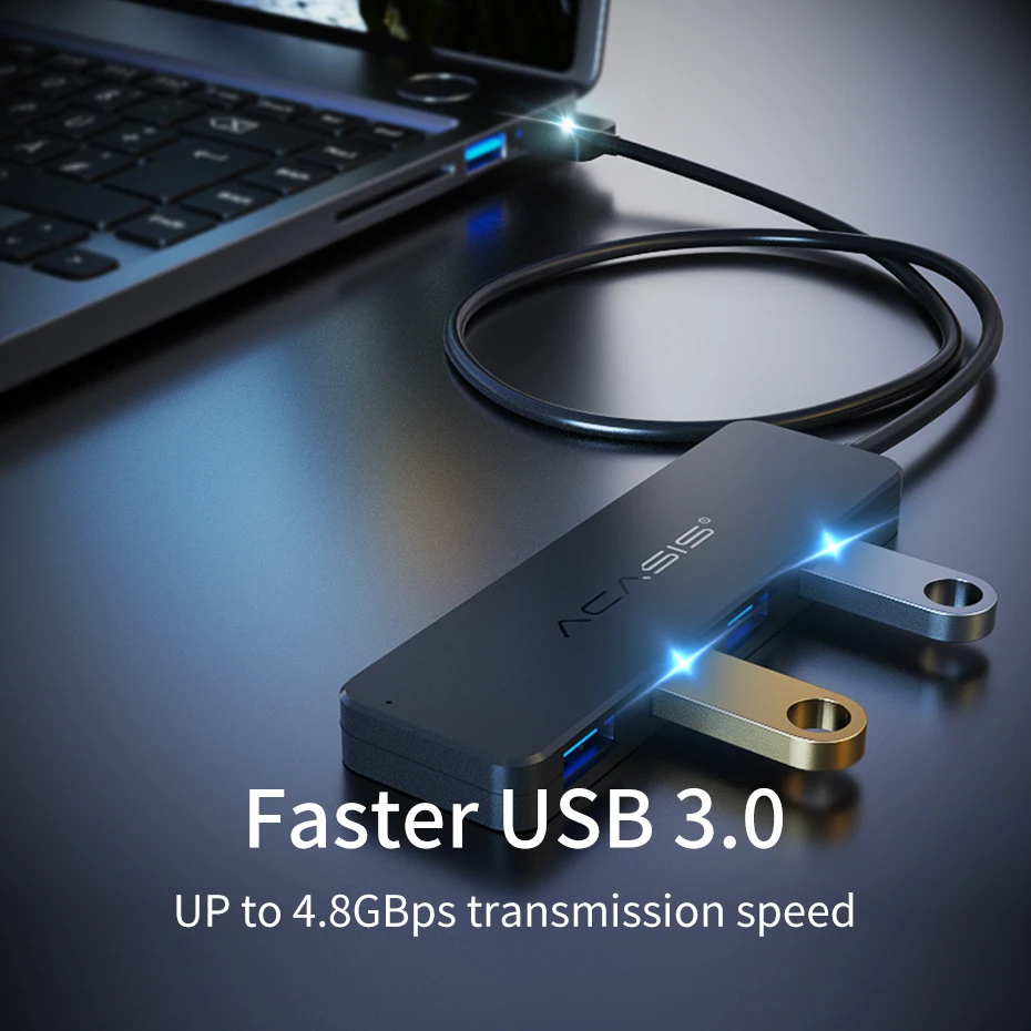 Ультра тонкий хаб USB 3 0 с 4 портами 2 разветвитель OTG адаптер для Macbook портом питания