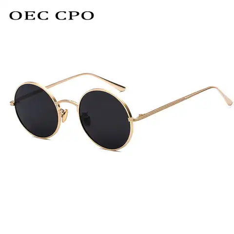 Солнцезащитные очки OEC CPO, классические, мужские, женские, круглые, в металлической оправе, UV400, O90