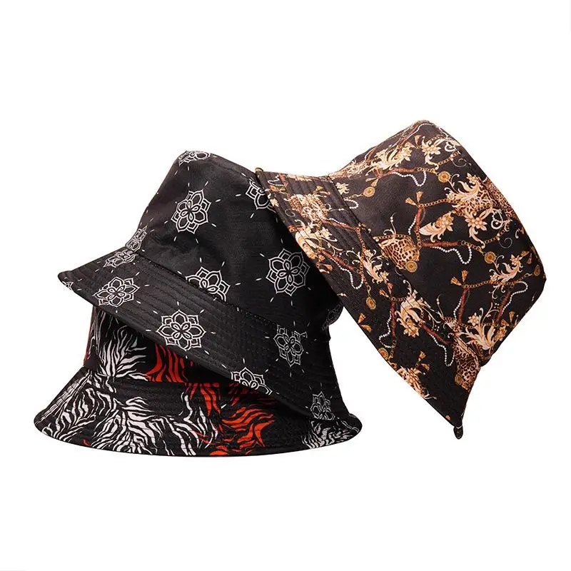 

spring Cotton Print Bucket Hat Fisherman Hat Outdoor Travel Hat Sun Cap for Men and Women 423