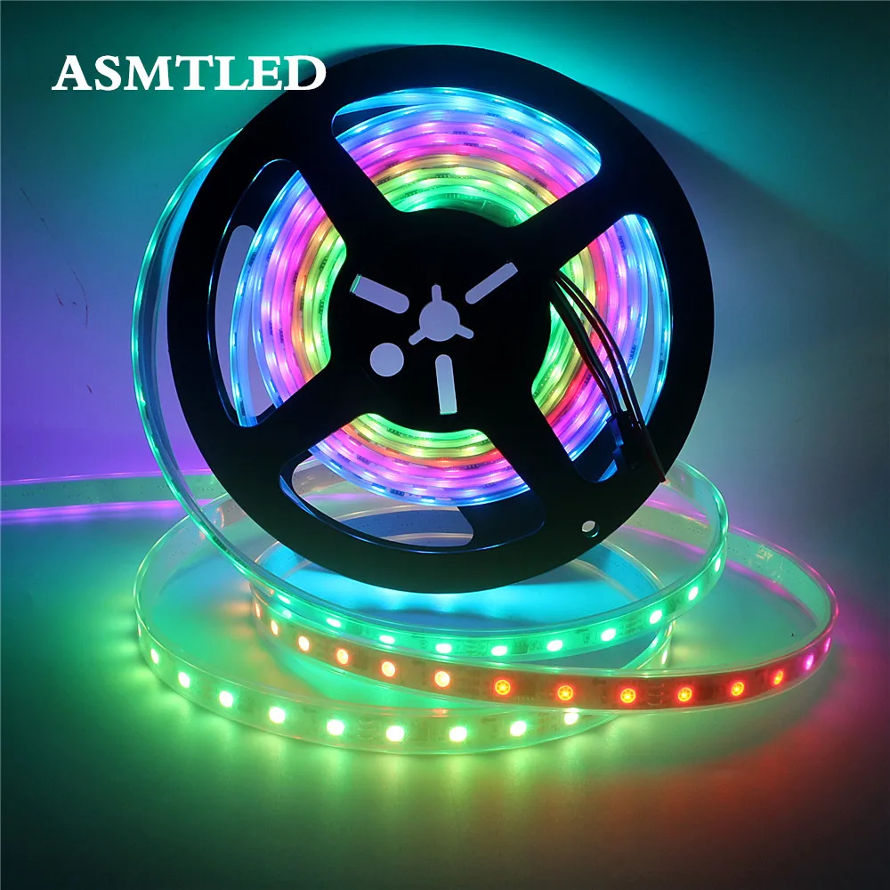 WS2811 Светодиодная лента RGB гибкая 5050 SMD адресуемых цифровой светодиодный Пиксели
