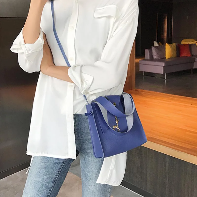 Женская маленькая квадратная сумка из искусственной кожи декор в виде оленя