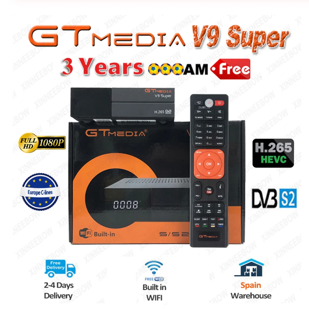 Лучший 1080P DVB-S2 GTmedia V9 супер Европа Клайн Испания спутниковый ТВ приемник же GTmedia V8 Nova Freesat V9 супер Европа Клайн
