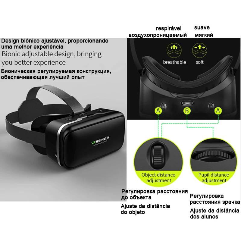 Очки виртуальной реальности VR Shinecon 6 0 3D очки гарнитура шлем для смартфона Viar