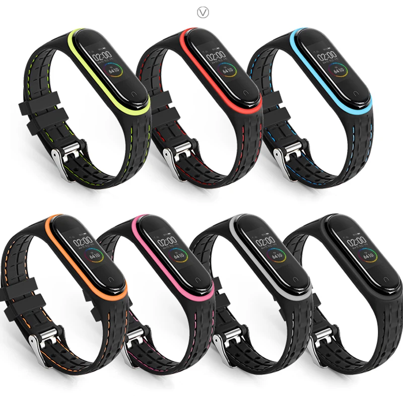 Ремешок для Xiaomi Mi band 6 сменный спортивный силиконовый браслет смарт часов 4 5