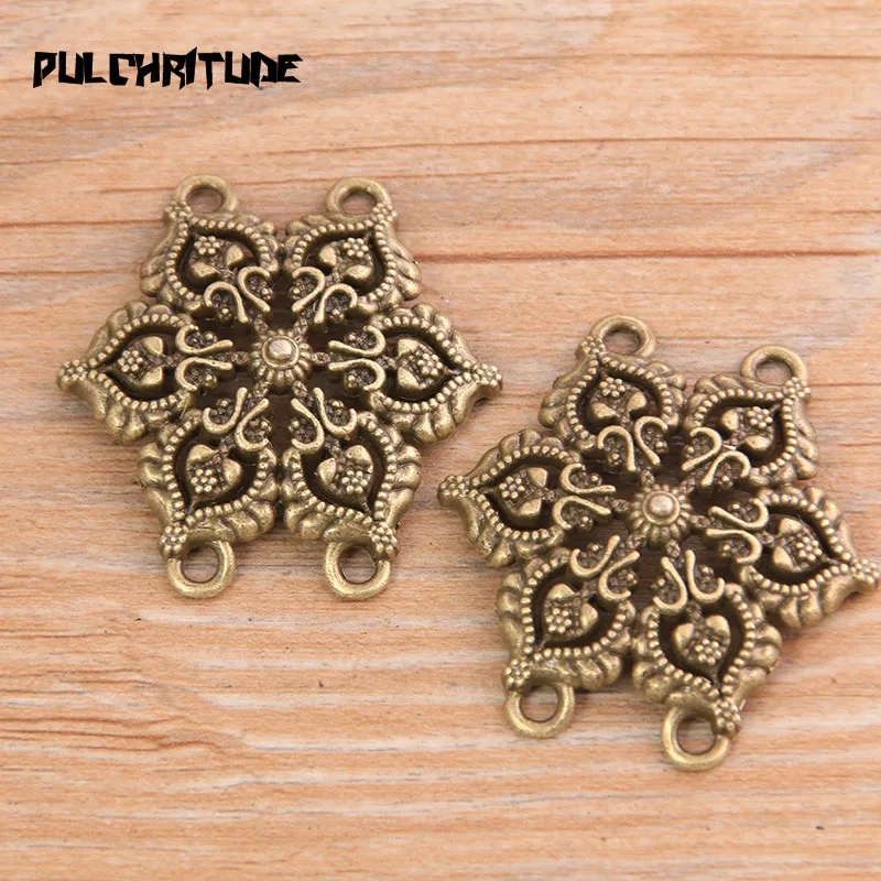 PULCHRITUDE 4 шт. 35*36 мм новый продукт двухцветный пористый цветок из цинкового сплава