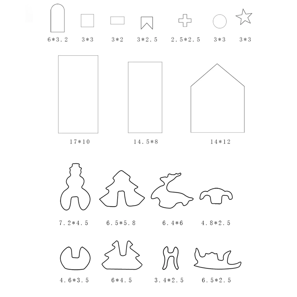 

18Pcs/Set 3D Christmas Cookie Cutter Mini Stainless Steel Cookie Christmas Biscuit Set Biscuit Mold Fondant Mold DIY Baking Tool