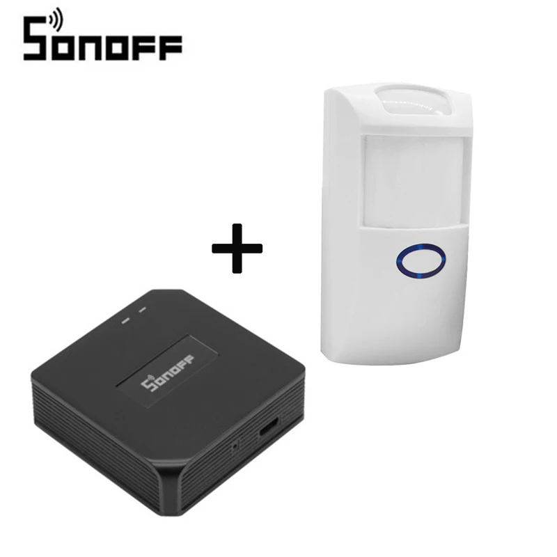 PIR2pro RF Bridge Sonoff py2pro 433 МГц RF PIR датчик движения сигнализация система умный дом сигнализация Безопасность для Alexa Google Home PIR датчик движения - Комплект: PIR2pro RF Bridge