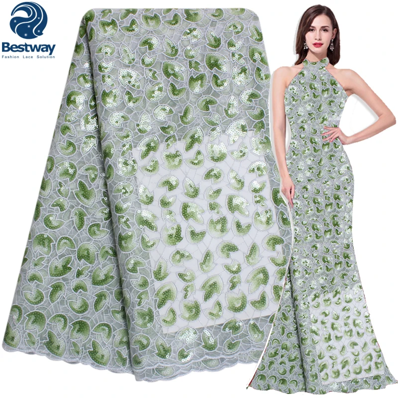 Кружевная ткань Bestway из белой органзы африканская кружевная 2019