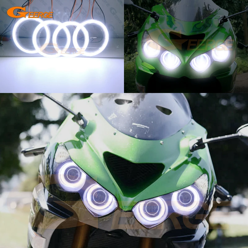 Для Kawasaki NINJA ZX14R ZZR1400 2012 2018 отличный ультра яркий COB led angel eyes kit halo rings|Фара для авто в
