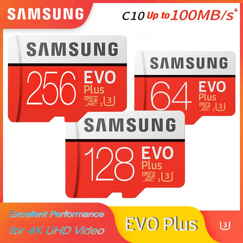 Карта Microsd SAMSUNG(256G 128 Гб 64 Гб до 95 МБ/с. U3 Class10 32 Гб U1 microSDXC/SDHC карты памяти EVO Plus Micro SD карта, карта памяти Micro SD TF флэш-памяти