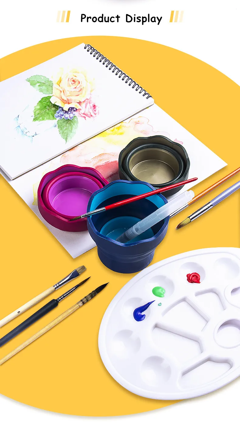Faber Castell Складная ручка для мытья акварельных ручек специальная ручка для мытья в краску складывающаяся ручка ведро для мытья 3 цвета на выбор товары для рукоделия