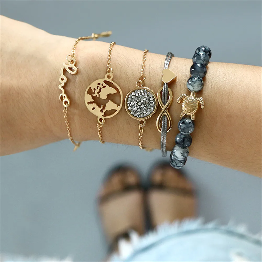 5 шт./компл. черепаха сердце дружелюбный ручной работы из бисера браслеты с