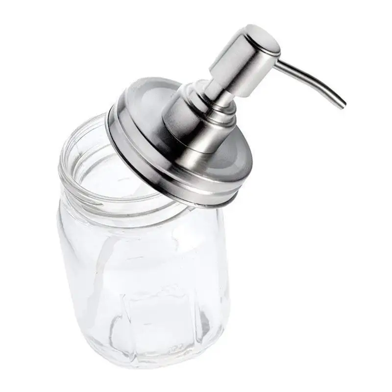 1pc Hand Lids Stainless Steel Bathroom Rustproof Rustic Soap Pump Head Farmhouse Shampoo Accessories Kitchen For Mason Jar |