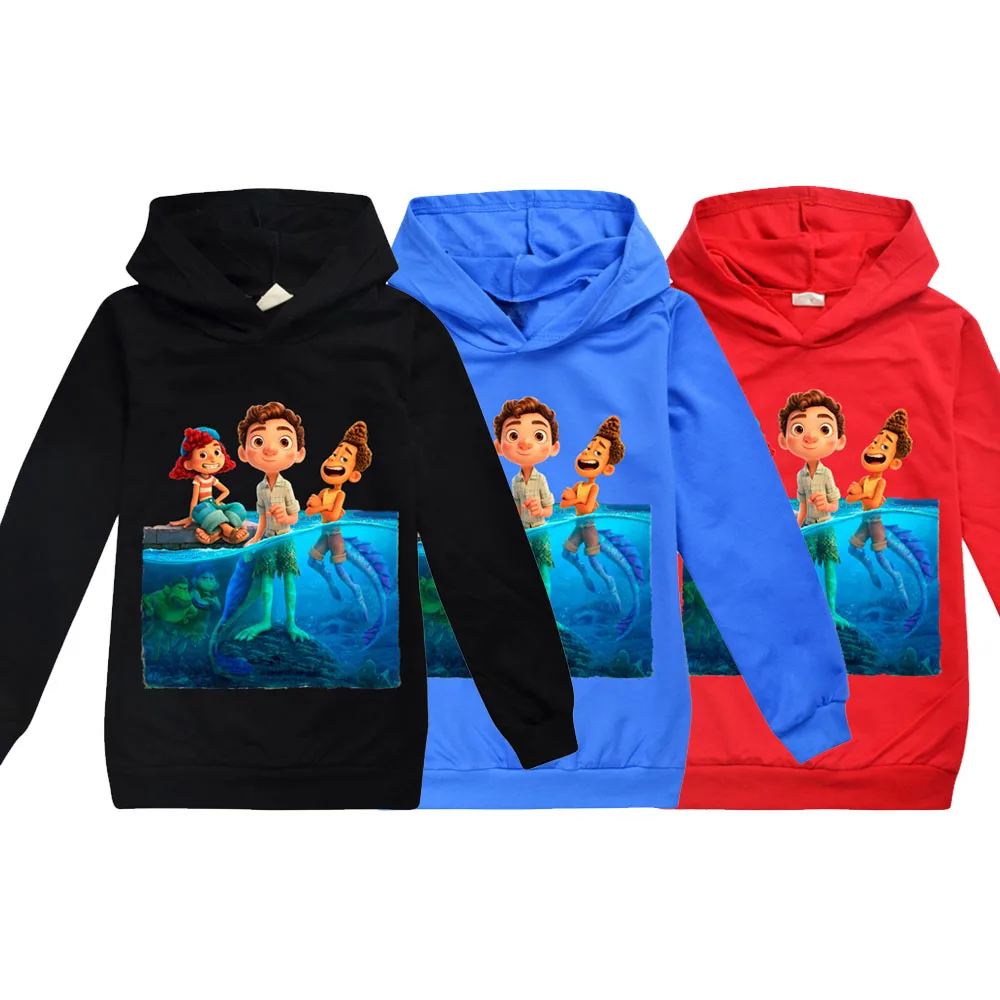 

New Autumn Kids Girls Sweatshirt Boys Hoodies Alberto Sea Monsters Luca Long Sleeve Hoodie T-shirt Top Teens Children's Clothing