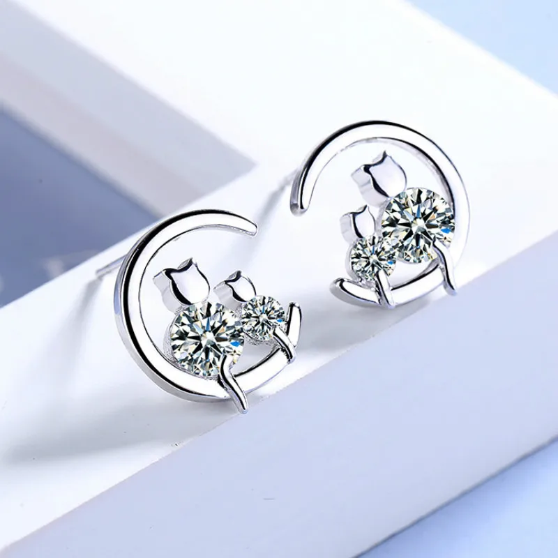White Gold Горячая восемь стилей Роскошные блестящие микро украшенное кубическими камнями циркониевые серьги-гвоздики для женщин Свадебные серьги, ювелирные изделия CE03711 - Окраска металла: White Gold