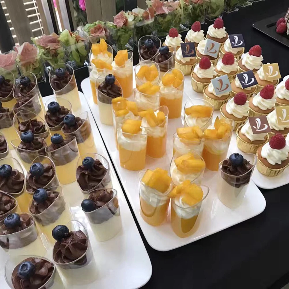 24 шт. 80 мл прозрачные конические чашки Tiramisu пластиковые мини для десертов желе