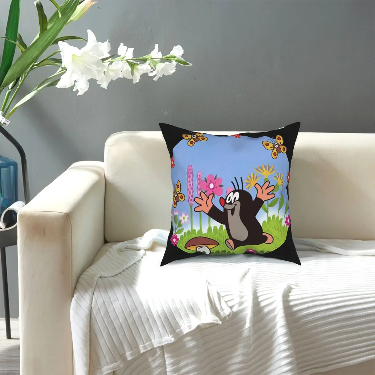 The Little Mole Krtek Cute Pillowcase Decoration Little Maulwurf Cushion Cover Throw Pillow for Living Room Double-sided Print images - 6