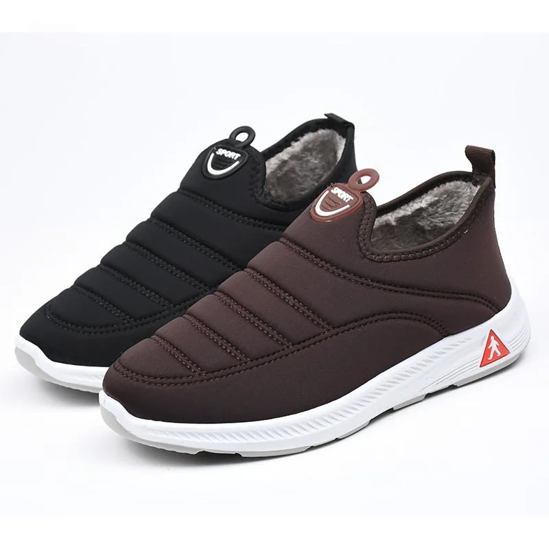 

High Quality Snow Boots Men Shoes Non Slip Warm Fur Ankle Boots Winter Female Slip On Flat Shoes Waterproof Men Sneakers
