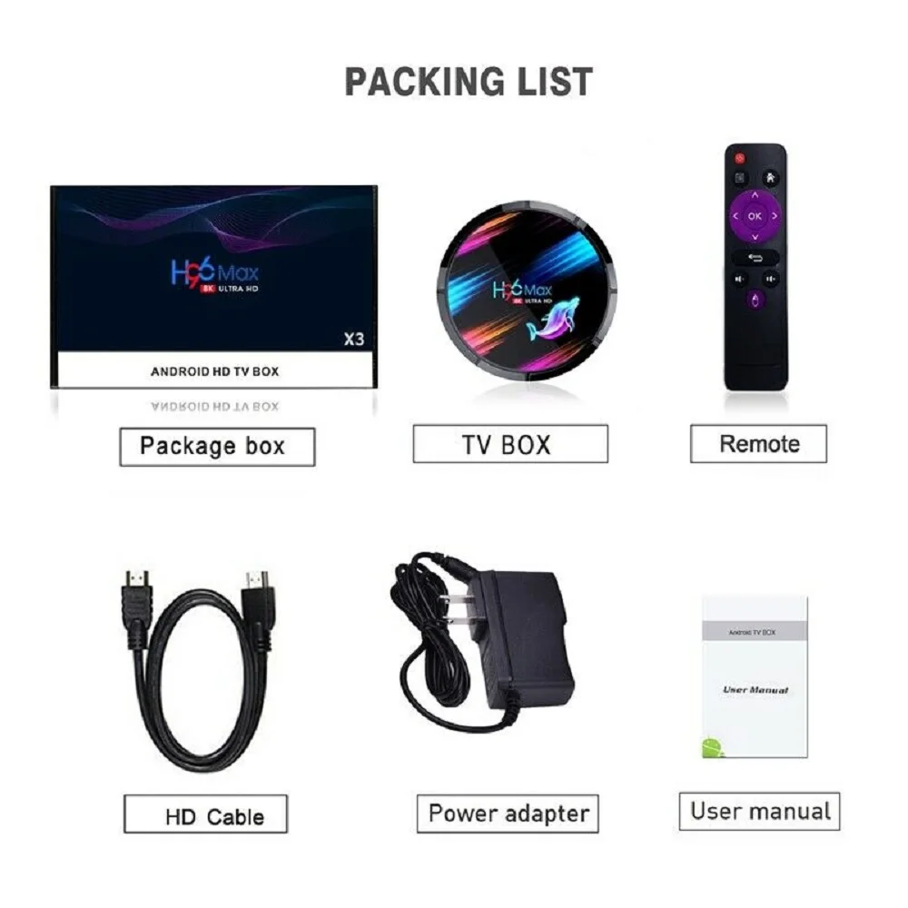 

H96 MAX X3 Smart TV Box 8K 24fps 2.4G/5G Dual Frequency Wifi Network Bluetooth Gigabit Ethernet HD Set Top Box for Android 9.0
