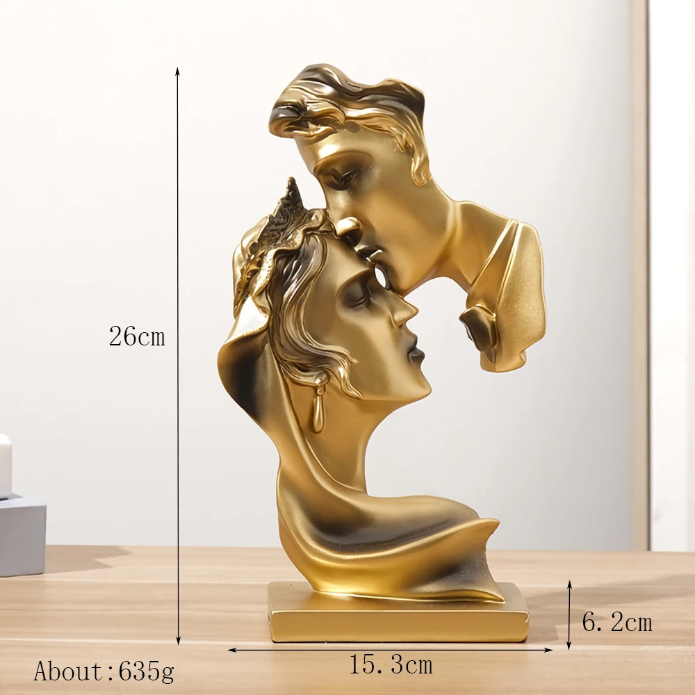 

Nordic Mask Abstract Statue Resin Golden Figurines Home Decoration Accessories Office Living Room Interior Desktop Decor