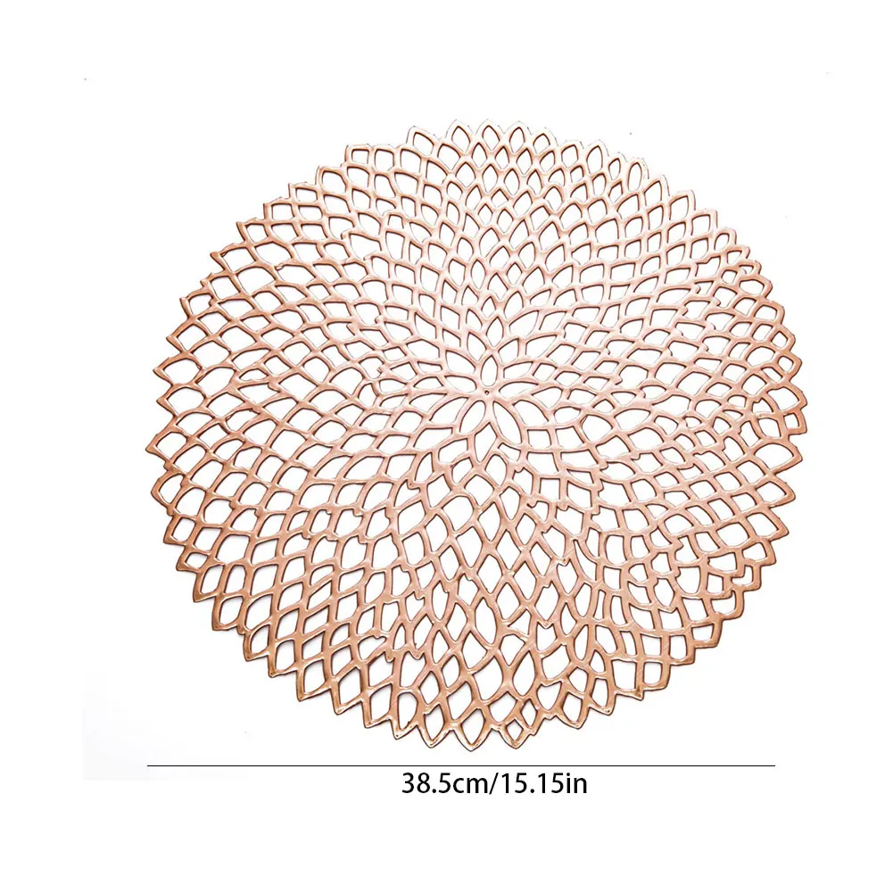 

6PCS PVC Hollow Insulation Coaster Pads Table Bowl Mats Home Christmas Wedding Decor Heat Resistant Placemat For Dining Table