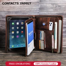 Cow Leather Portfolio Case For iPad Pro 12 9 11 Cover Laptop Macbook Air Pro 13 Sleeve iPad 10.2 2021 9th 8th 7th A5/A4 Document