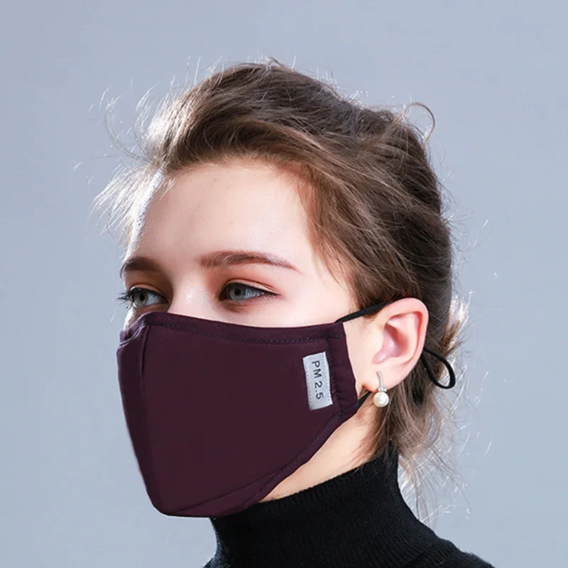Хлопковая дышащая маска для рта PM2.5 Пыленепроницаемая защита от тумана фильтр с